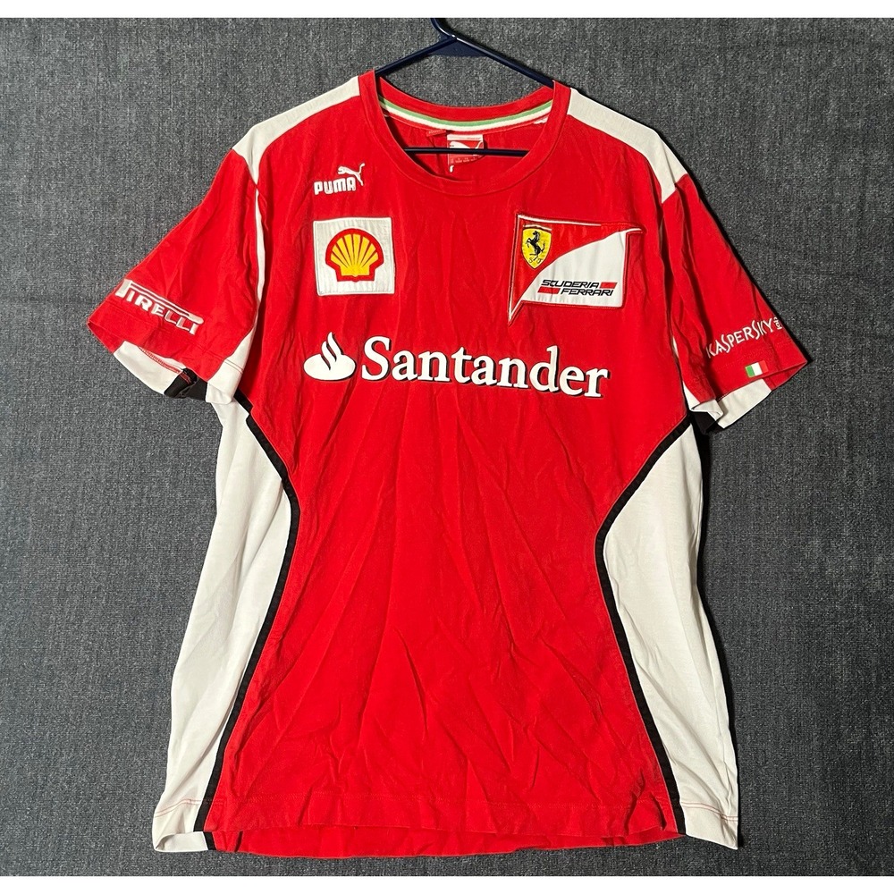 Puma Scuderia Ferrari F1 Racing Shirt Mens XL Red Santander Shell Pirelli